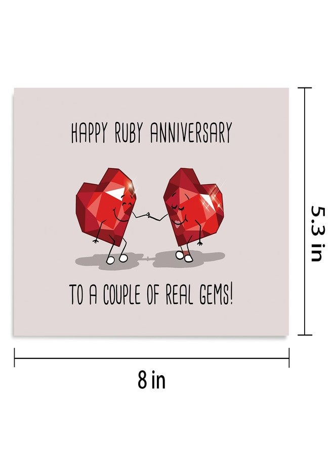 Goroar Ruby Anniversary Card for Parents Couple, Happy 40th Wedding Anniversary Card for Friend, Funny 40 Years Wedding Anniversary Card for Grandma Grandpa - Image 2