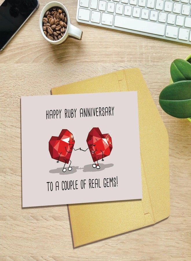 Goroar Ruby Anniversary Card for Parents Couple, Happy 40th Wedding Anniversary Card for Friend, Funny 40 Years Wedding Anniversary Card for Grandma Grandpa - Image 4