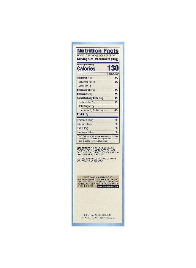 Blue Diamond Blue Diamond, Almond Nut-Thins, Rice Cracker Snacks with Almonds, Hint of Sea Salt, 7.7 oz (218 g)  - Image 2