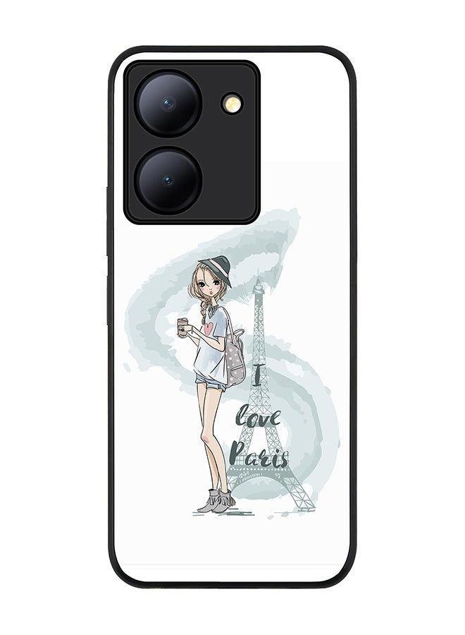Stylizedd Rugged Black Edge case for Vivo Y36 / Vivo Y36 5G, Slim fit Soft Case Flexible Rubber Edges Anti Drop TPU Gel Thin Cover -  I Love Paris - Image 1