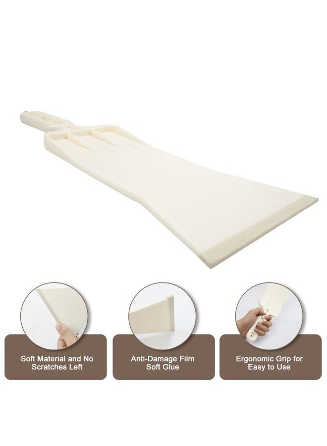 Abnaok Tools Long Handle Auto Bulldozer Squeegee for Window Tint Film Installing Car Vinyl Wraps Window and Glass Cleaning (White) - Image 3