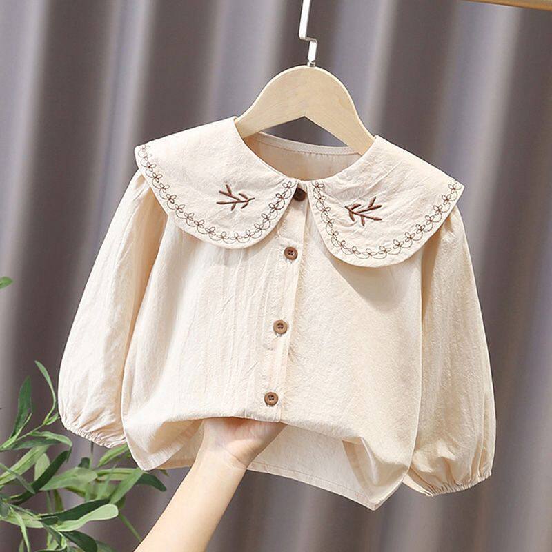Baby Girls Spring Floral Print Shirt Cardigan Style - Image 1