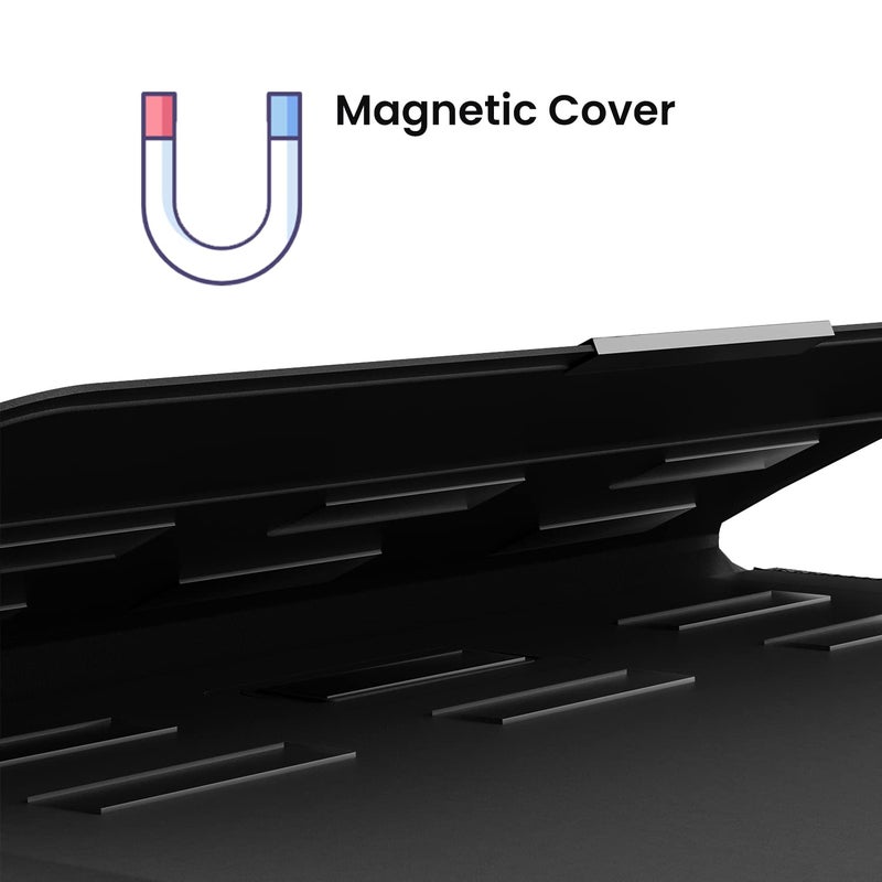 INVZI  INVZI MacBook Sleeve, Vegan Leather Bag Compatible with 13”/14" MacBook Air, MacBook Pro 14 inch M3 M2 M1 2021-2024, Compact Design with Invisible Stand (Black)  - Image 4
