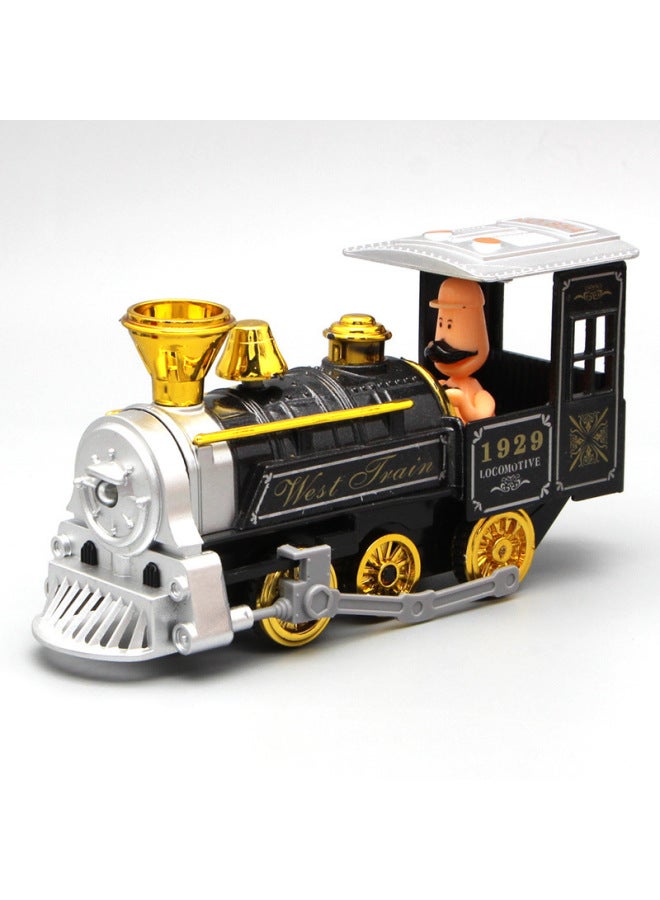 Children Alloy Toy Harmony Series Electric Train Model Magnetic Connection Simulation Backpack Set Kids Aged 4-6-Color:Wb854-small Train Head-boxed-gloss Black  - Image 1