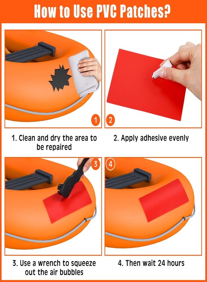Gejoy Inflatable Boat Repair Kit Include 3 PVC Patch, 1 Repair Tape, 1 Maintenance Barrel, 1 Valve Wrench, 1 Brush and 5 3g Glue, Rubber Boat Repair Patches Set for Inflatable Raft Boat Kayak - Image 5