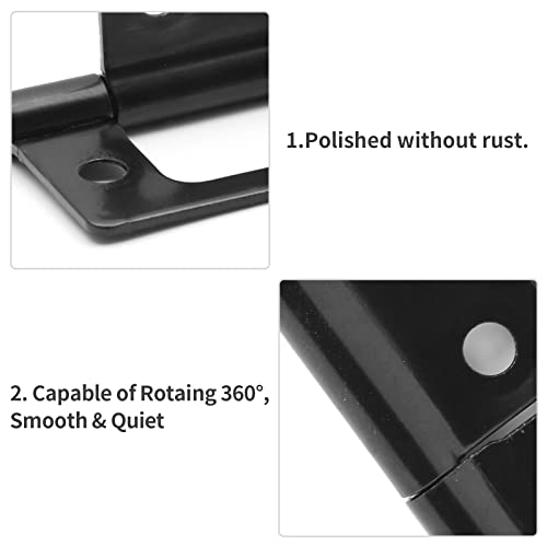 Litoexpe 6 Pcs Non-Mortise Door Hinges, 2 x 0.97 Inch Matte Black Bifold Door Hinges for Variable Kitchen, Bathroom - Image 3