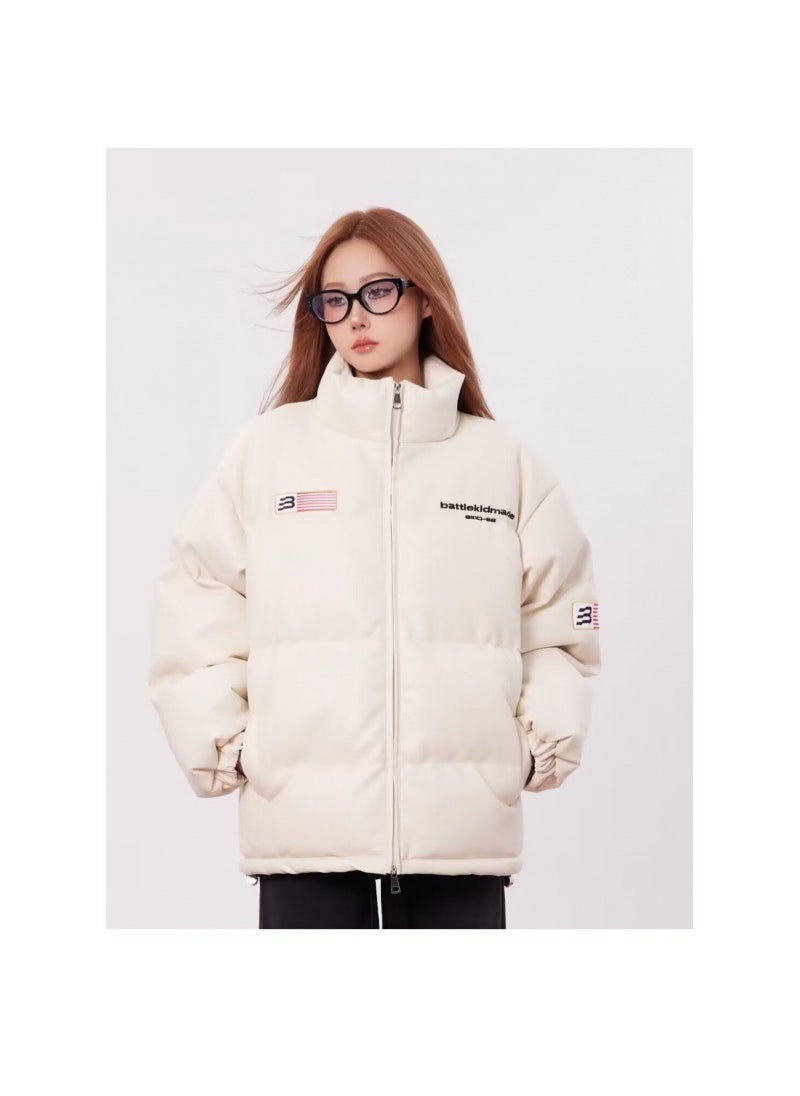 Generic - Trendy American Flag PU Cotton Jacket for Couples Black - Image 1