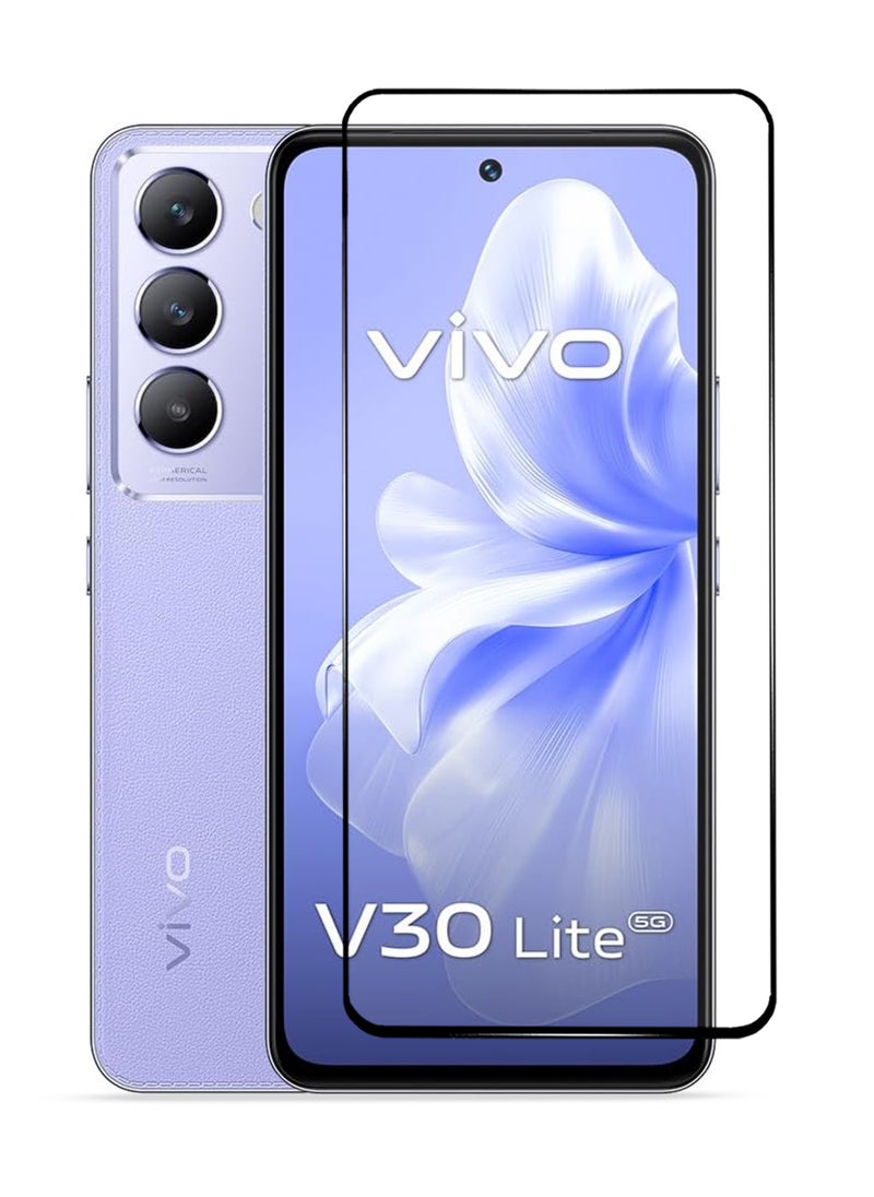 Generic - شاشة حماية زجاجية كاملة للشاشة لهاتف فيفو V30 لايت باللون الأسود - Image 1