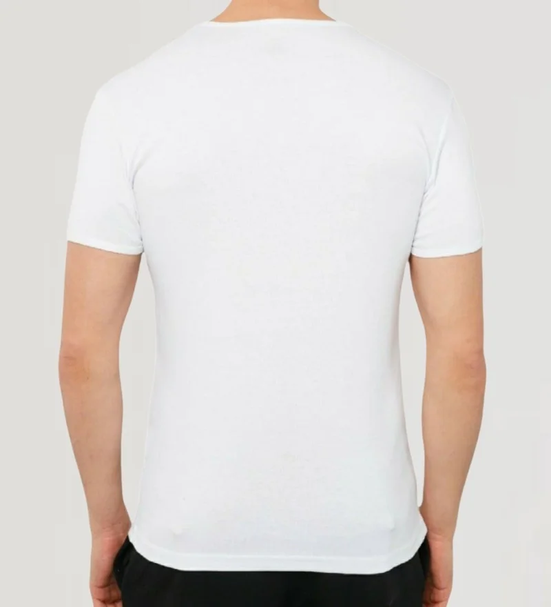 Maruf Shop Men's Short Sleeve V Neck Slimfit Lycra Plain Mody T-Shirt