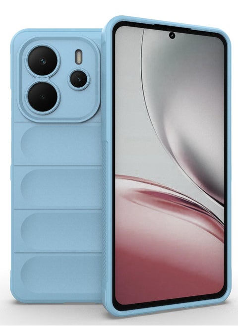 جراب موبايل ماجيك شيلد  سيليكون مضاد للصدمات وحمايه للكاميرا متوافق  Redmi Note 14 4G (أزرق فاتح )