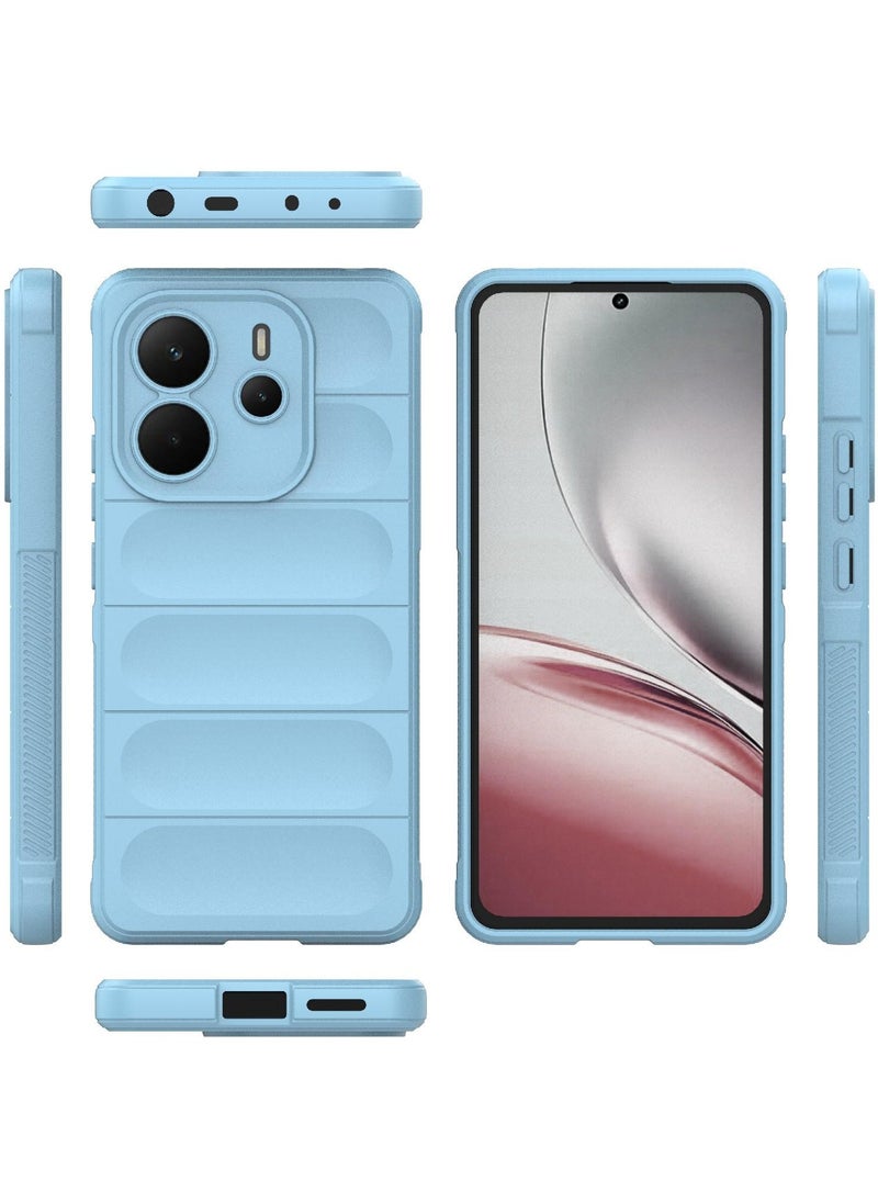 جراب موبايل ماجيك شيلد  سيليكون مضاد للصدمات وحمايه للكاميرا متوافق  Redmi Note 14 4G (أزرق فاتح )