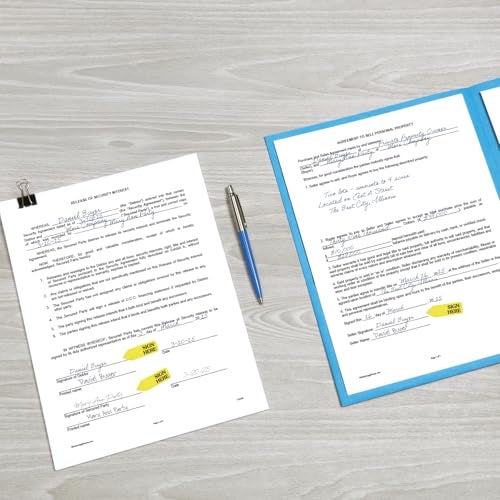 Redi-Tag 91001 Arrow Message Page Flag Refills, "Sign Here", Yellow, 120 Flags per Roll (Box of 6 Rolls) - Image 5