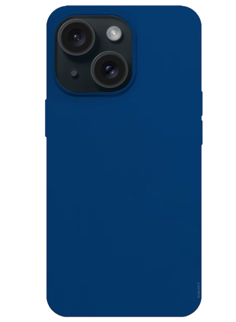 Silicone Case Cover for Apple iPhone 15 Plus, Slim Protective Cover with Microfiber Lining, Drop Protection - Midnight Blue - Image 4