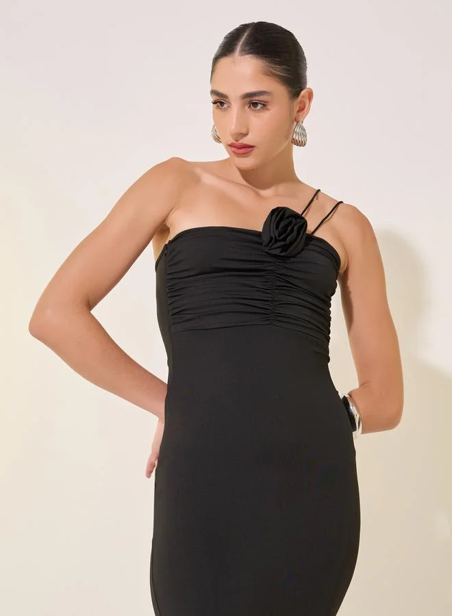 Take Two One-Shoulder Midi Dress