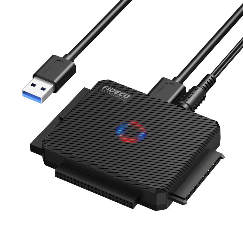 FIDECO USB 3.0 Hard Drive Converter, IDE SATA to USB Adapter All-in-One External Cable for 2.5/3.5'' HDD SDD, 5.25'' CD/DVD ROM and More - Image 1