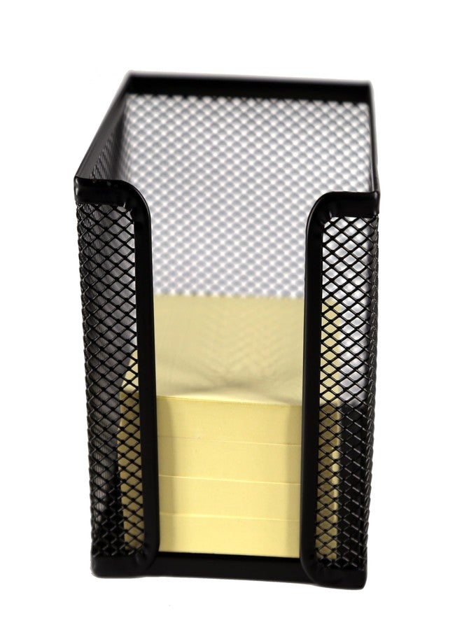 Huron Desktop Desk Sticky Note Pad Memo Note Cube Holder Dispenser for Office Home School, Black Metal Mesh - Image 2