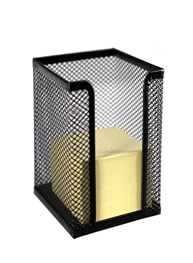 Huron Desktop Desk Sticky Note Pad Memo Note Cube Holder Dispenser for Office Home School, Black Metal Mesh - Image 3