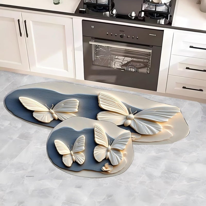 CBEX Multifunctional Mat with Rubber Backing for Kitchen Living Room AntiFatigue Floor Mats NonSkid Kitchen Rug Set of 2 Suitable for Both Indoor and Outdoor120 X 40cm 60 X 40cm BMAT01 - Image 1