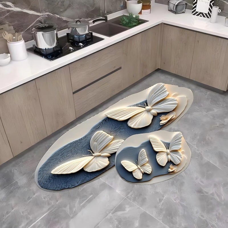 CBEX Multifunctional Mat with Rubber Backing for Kitchen Living Room AntiFatigue Floor Mats NonSkid Kitchen Rug Set of 2 Suitable for Both Indoor and Outdoor120 X 40cm 60 X 40cm BMAT01 - Image 5