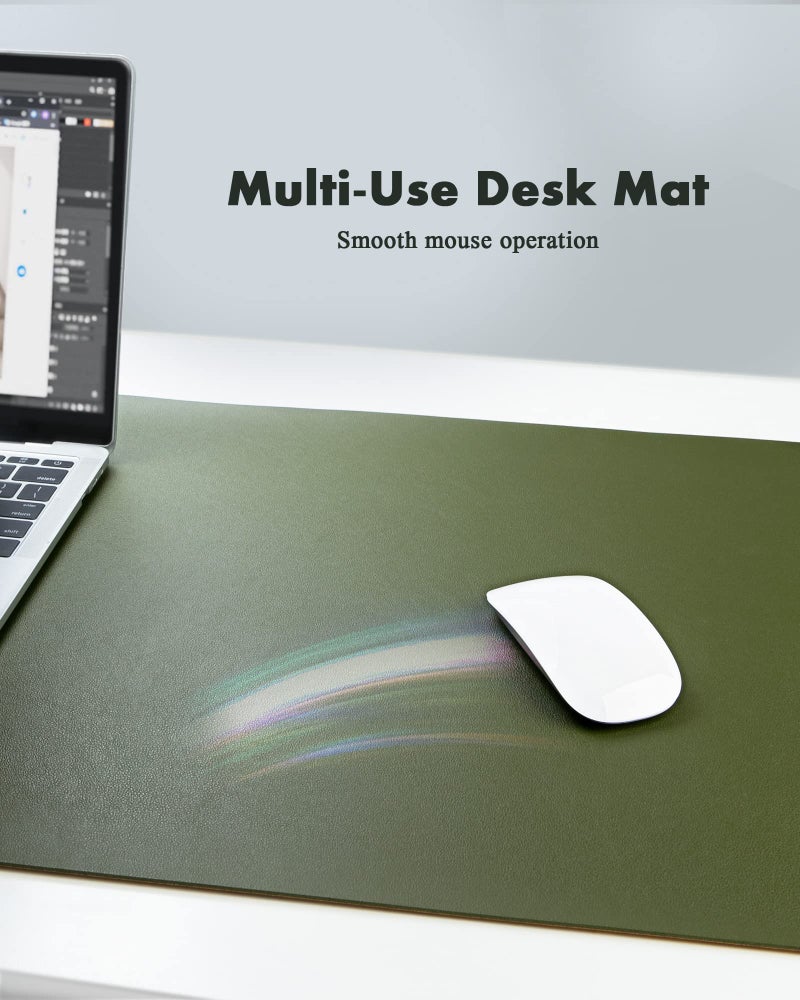 YSAGi Double-Sided Desk Mat, Eco Cork Desk Protector, Large Mouse Pad, Waterproof Blotter, Writing Pad for Office/Home (23.6"x13.7", Olive Green + Cork) - Image 5