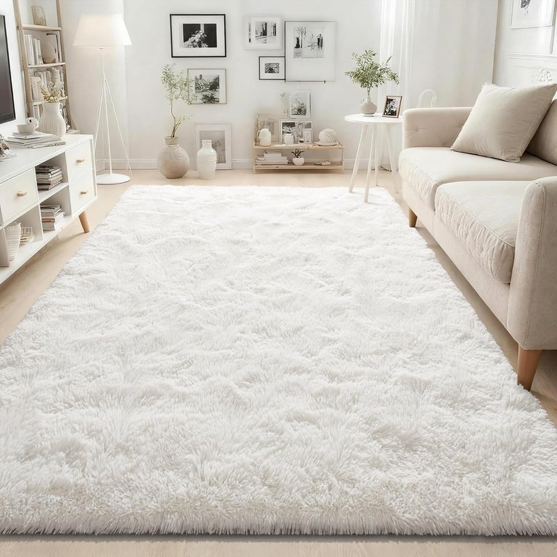 ISEAU Fluffy Rug Carpets Soft Shaggy Area Rugs Indoor Floor Mats for Kids Room Fuzzy Carpet Comfy Cute Nursery Mat Bedside for Boys Girls Bedroom Living Room Home Decor, 6ft x 9ft, Cream White - Image 2