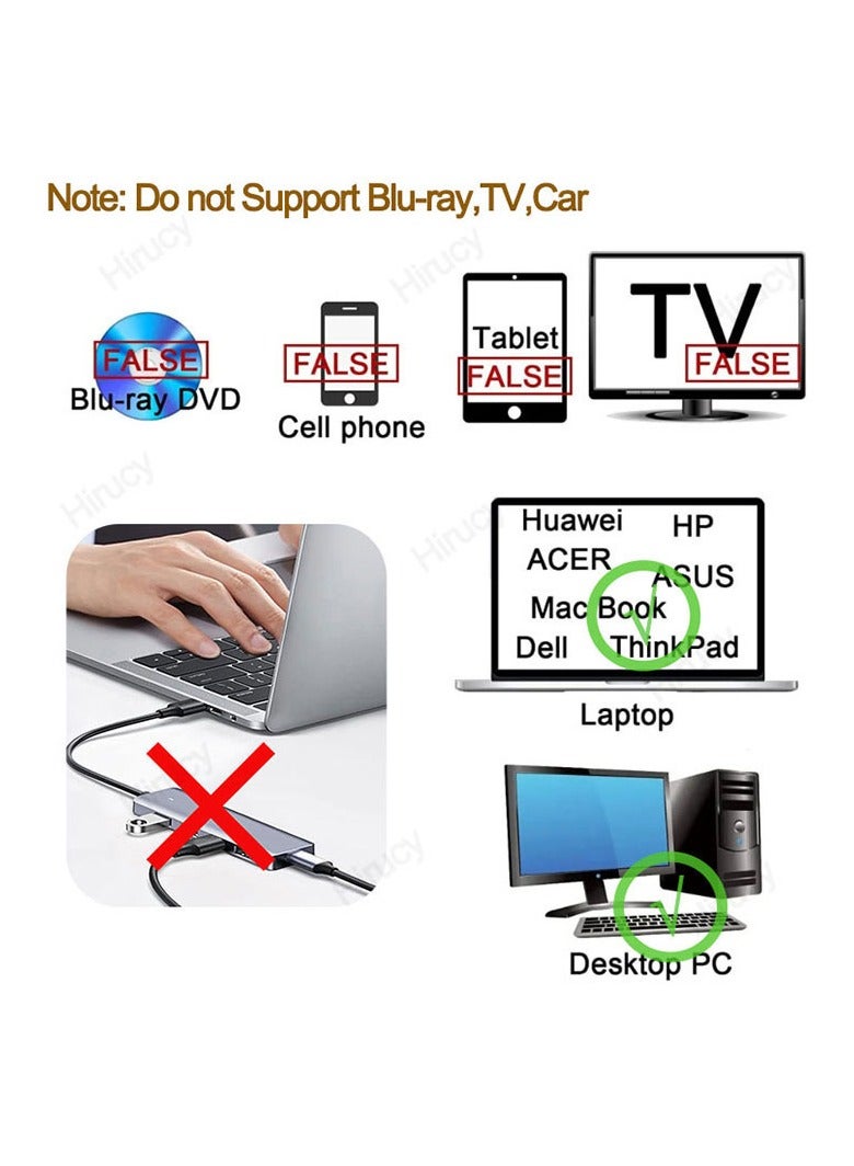 7-in-1 USB 3.0 Type C External CD DVD RW Optical Drive DVD Player Burner Reader Multi-Function Drive For Windows Mac PC Laptop - Image 5