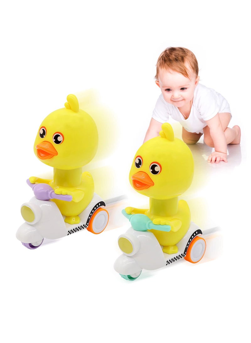 Barakah 2 Pcs Animal Cartoon Cars for Toddlers 1 2 3, Baby Duck Toy Cars for 1 2 Year Old Toddler, Toddler Boy Toys for 1 Year Old Boy and Girl, Birthday Gifts for Baby Toys 12-18 Months - Image 1