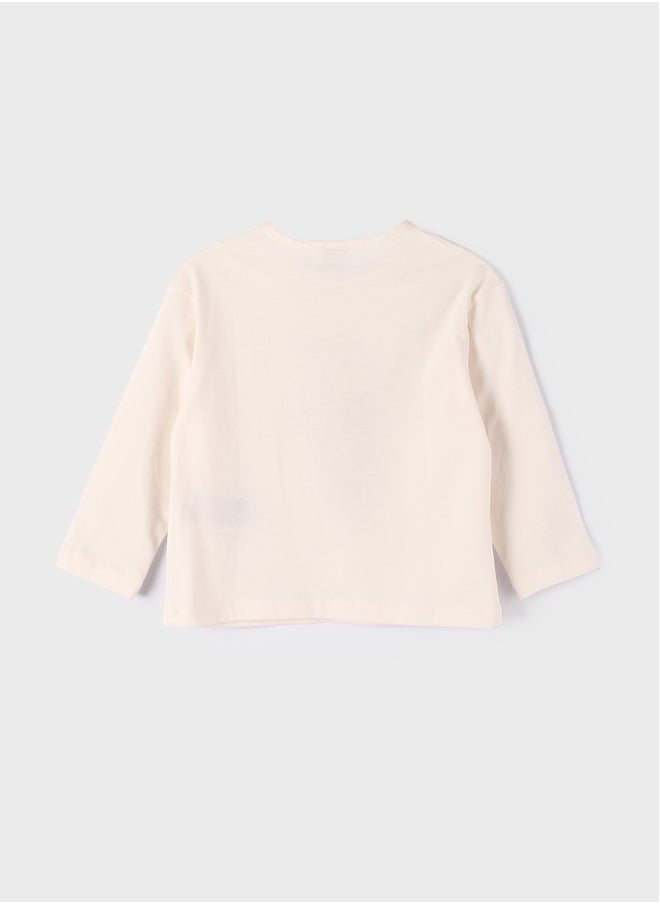 LC WAIKIKI - Crew Neck Printed Long Sleeve Girl T-shirt - Image 1