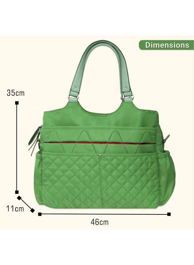 Sunveno Fashion Diaper Bag With Multiple Pockets - Green - Image 5