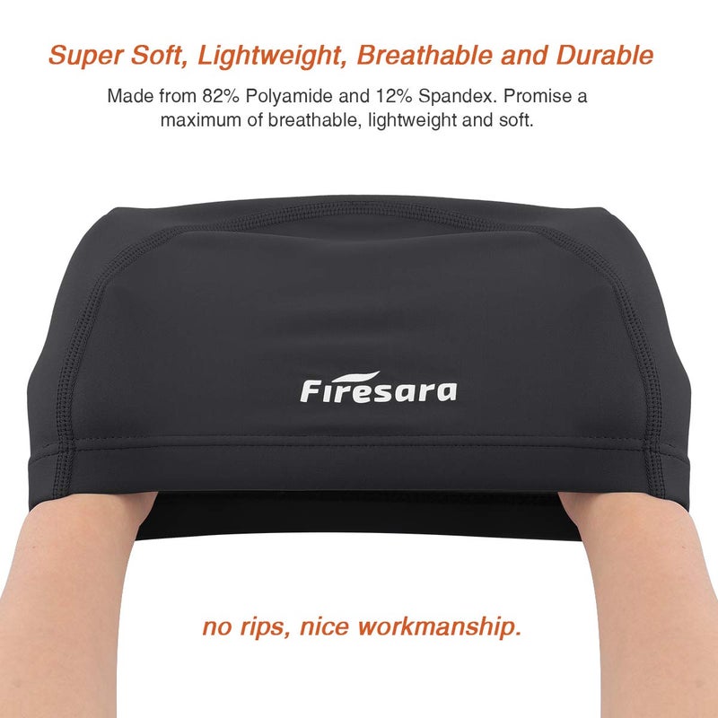 Firesara Fabric Swim Cap, High Elasticity Swimming Cap Keeps Hair Clean Breathable Fit Both Long Hair Short Hair, Swim Caps Woman Girls Men Kids One Size Hat - Image 5