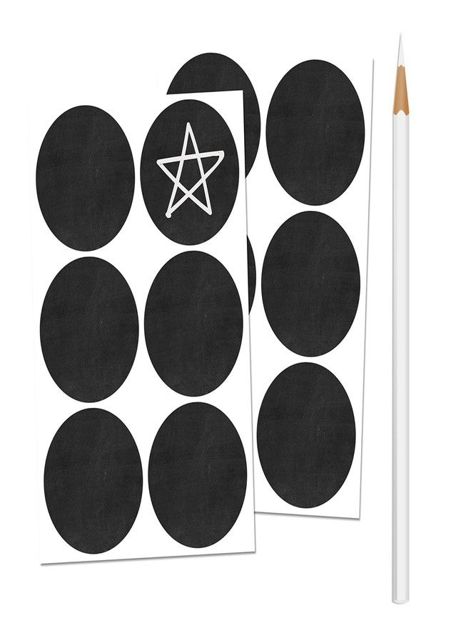 JURUOXIN 66 Pieces Round Chalkboard Best Chalk Stickers & Organizing Label Stickers with Pen for Jars,Wine, Pantry Storage and More (5cm x 5cm, Black) - Image 2