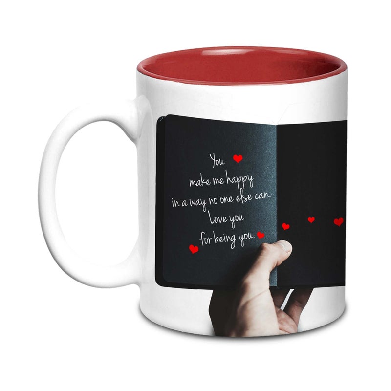 Hot Muggs "Floral Poem" Ceramic Mug ; Ideal as a Valentine's Day (Multicolour, 315ml). - Image 5