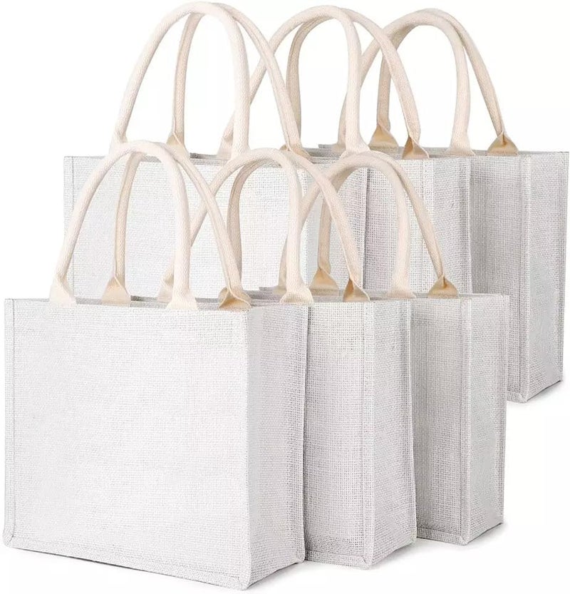 Eco-neutral - Jute Tote Shopping Bag | Eco-friendly Reusable Grocery Bags | Waterproof coating with soft handle - Image 3