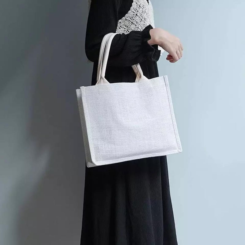 Eco-neutral - Jute Tote Shopping Bag | Eco-friendly Reusable Grocery Bags | Waterproof coating with soft handle - Image 2