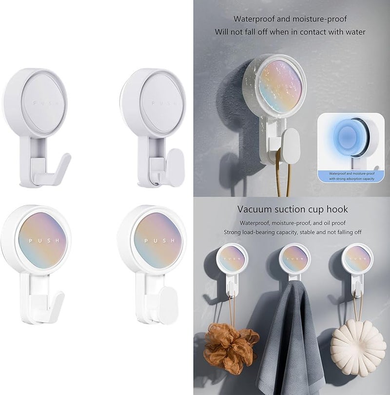 2Pcs Clear Strong Removable Adhesive Wall Mounts Suction Cup Hooks - Image 3