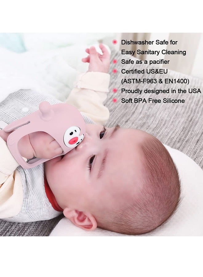 Baby Teething Toys Silicone Teething Gloves, Anti-fall Wrist Teething Gloves for Babies 3+ Months, Baby Chew Toy for Sucking Needs, BPA Free (Pink) - Image 4