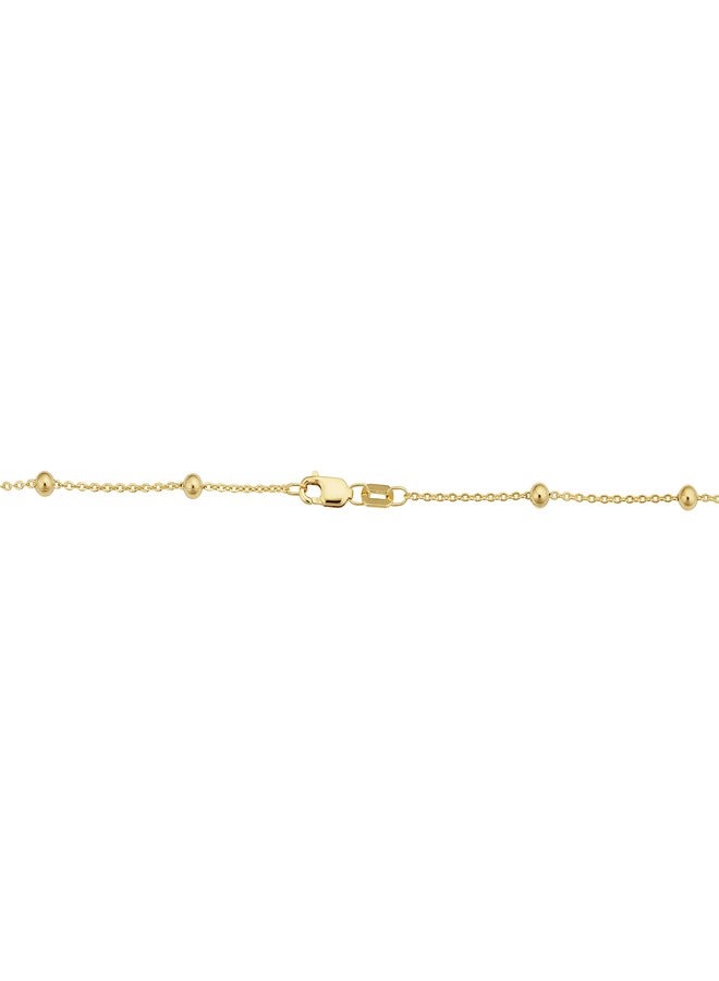 Kooljewelry 14k Yellow Gold Filled Satellite Ankle Bracelet Anklet Jewelry for Women (3 mm beads, 10 inch) - Image 3