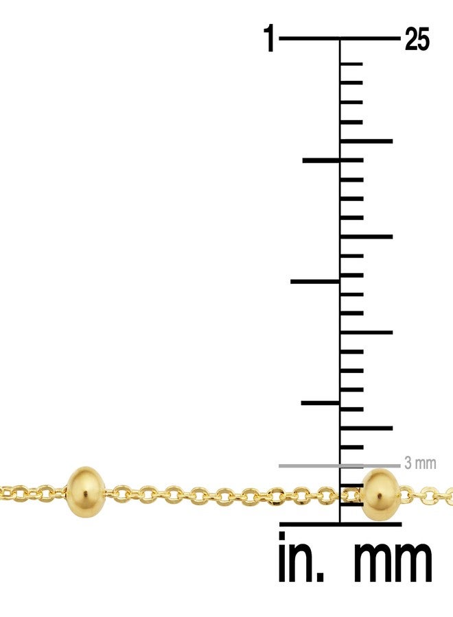 Kooljewelry 14k Yellow Gold Filled Satellite Ankle Bracelet Anklet Jewelry for Women (3 mm beads, 10 inch) - Image 4