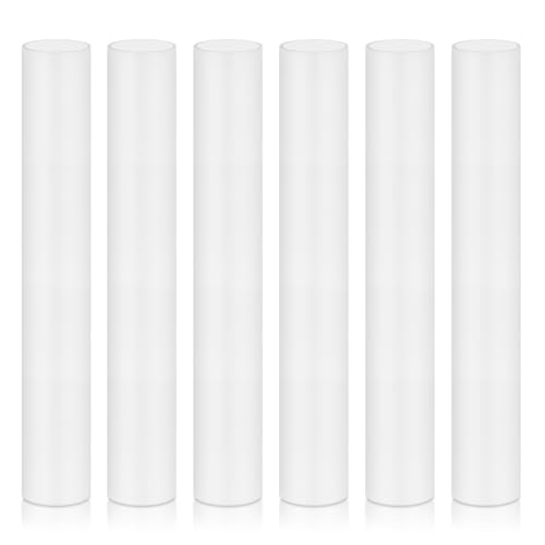 EMNOOTI 6 Inch Tall White Plastic Candle Covers Sleeves,Chandelier Socket Sleeves,Candelabra Base E12 Socket Covers Set of 6 - Image 1