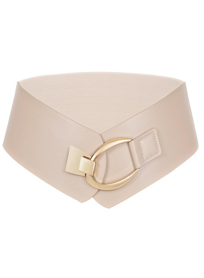 WERFORU Women Wide Elastic Belt Women Fashion Wide Belt with Gold Buckle Ladie Thick Waistbelt for Dresses - Image 1