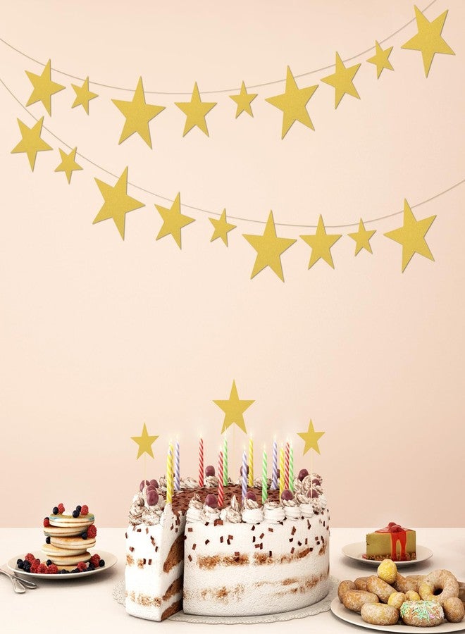 Motroce 120PCS Glitter Gold Five Star Cutouts Paper Gold Star Cutouts Star Confetti Cutouts Decorations for Wedding Party Bulletin Board Stars Classroom Wall Christmas Party, 3 Sizes - Image 3