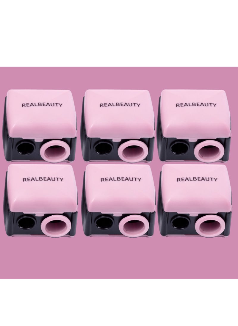 REAL BEAUTY - 6 Pieces Real Beauty Sharpener For Girls New Shape Dual Use Can Be Used For Highlights And Limiters - Image 1