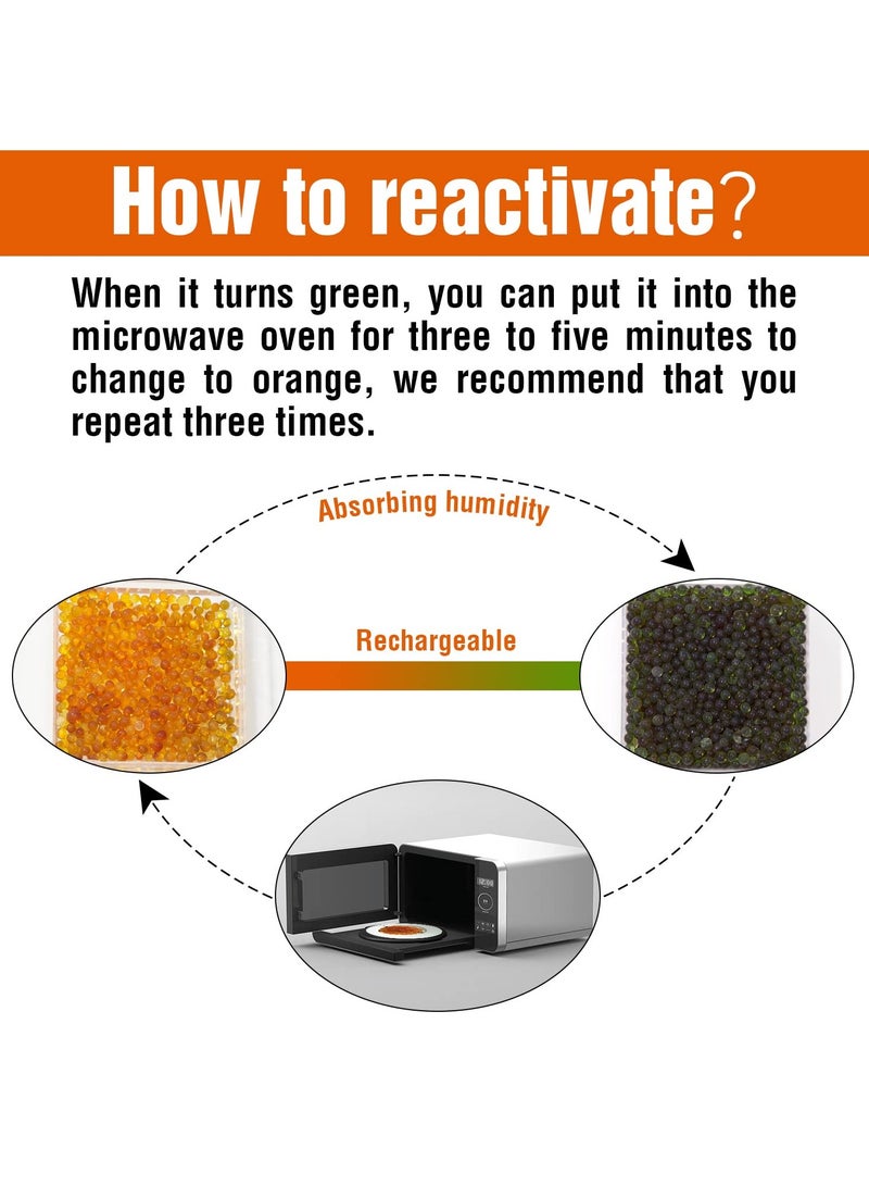SOLARAE Indicating Silica Gel Desiccant, ABS Box Desiccant 60g Reusable Silica Gel Desiccant for Car, Closet, Cabinet, Bag, Storage Box (4 Packs) - Image 3