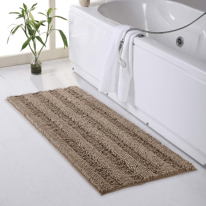 WATER ABSORBENT BATH MAT SOFT BATHROOM RUGS NONSLIP SET DECOR QUICK DRYING THICK SHAGGY CHENILE SHOWER CARPET FOR TOILET TUB KITCHEN DECORATIONS GIFTS TAUPE 47 X 24 1 PIECE