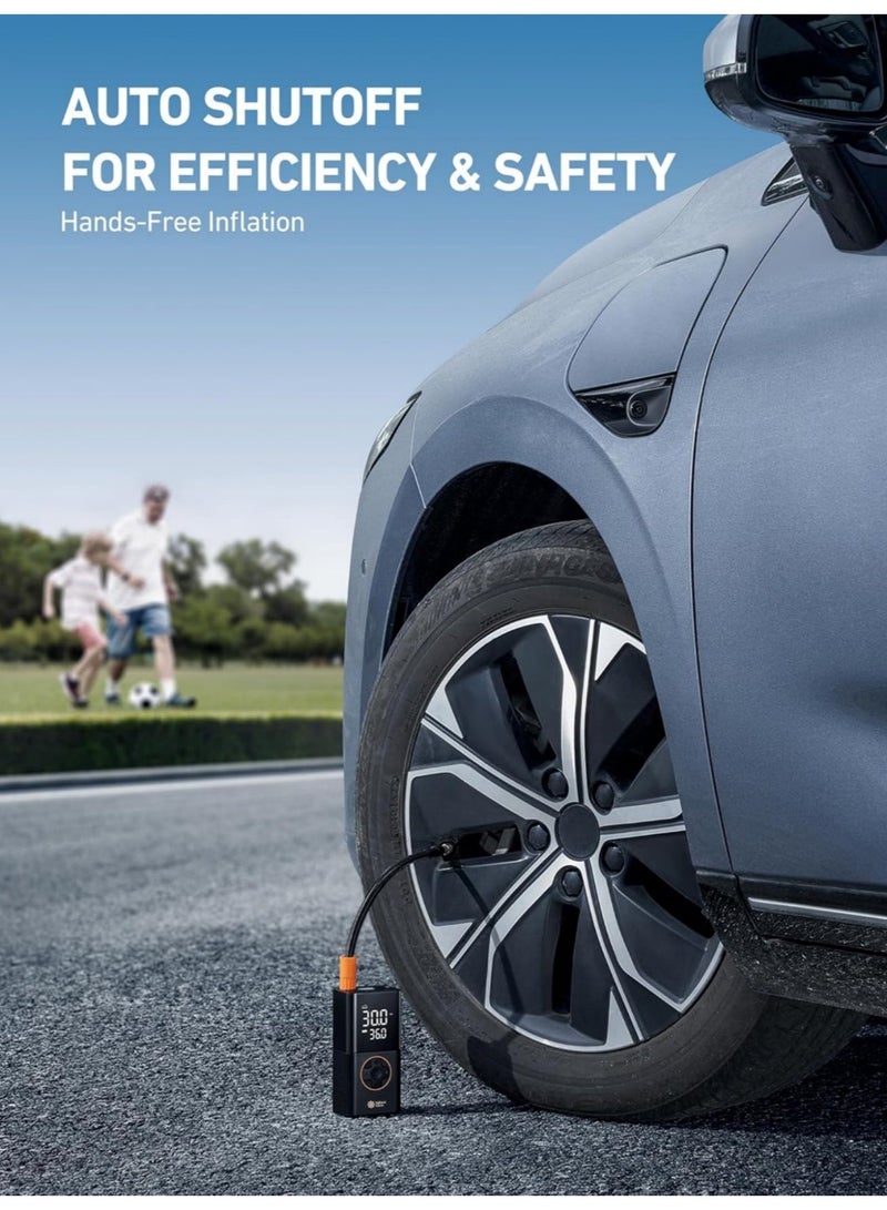 Valiant Glow (Emergency Off Road Backup) Air compressor tire inflator (4 nozzles) | Portable cordless bicycle pump | with digital dual-value display | 150 PSI car tire pump with LED light | Suitable for cars, motorcycles, bicycles, balls, inflatable mattresses, pool floats, and vacuum bags. - Image 5