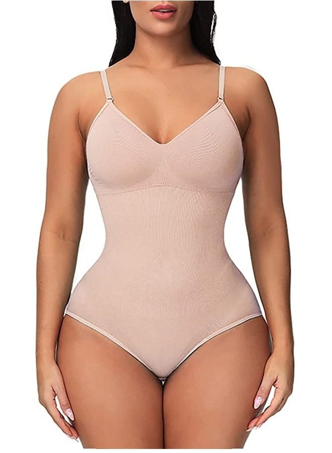 Full Body Shaper, Women Tummy Control Hip Lift Compression Garment, Full Coverage Bust Seamless Bodysuit,Beige - Image 1