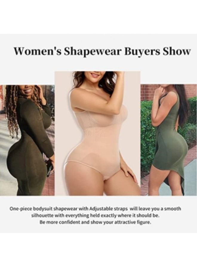 Full Body Shaper, Women Tummy Control Hip Lift Compression Garment, Full Coverage Bust Seamless Bodysuit,Beige - Image 2