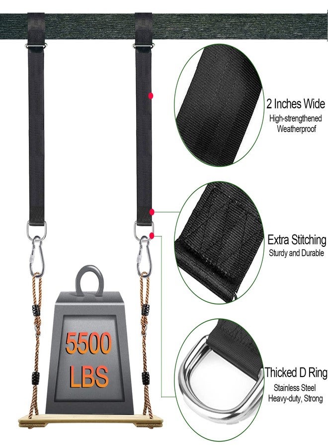 Werflyto 10FT Tree Swing Hanging Kit (Set of 2) Holds 2500 lbs, Extra Long Tree Swing Straps with Screw Lock Carabiners, Tree Protectors and Swivel, Easy Installation for All Swings and Hammocks - Image 2