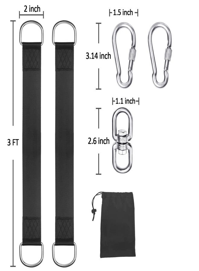 Werflyto 10FT Tree Swing Hanging Kit (Set of 2) Holds 2500 lbs, Extra Long Tree Swing Straps with Screw Lock Carabiners, Tree Protectors and Swivel, Easy Installation for All Swings and Hammocks - Image 5