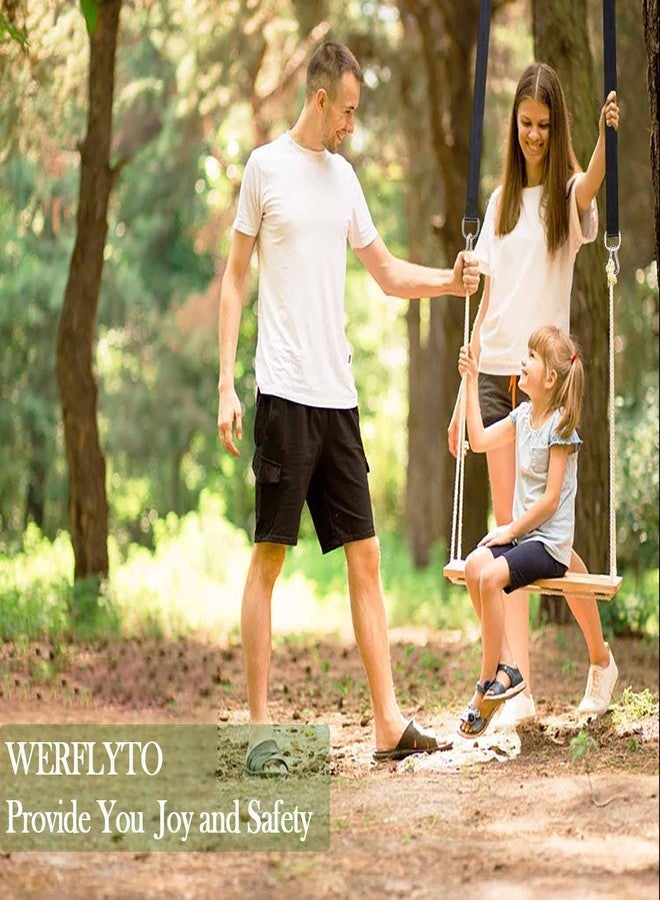 Werflyto 10FT Tree Swing Hanging Kit (Set of 2) Holds 2500 lbs, Extra Long Tree Swing Straps with Screw Lock Carabiners, Tree Protectors and Swivel, Easy Installation for All Swings and Hammocks - Image 4